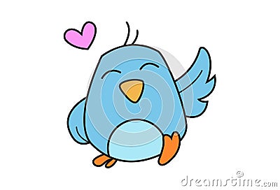 Cute Birdie Cartoon Illustration