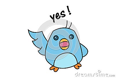 Cute Birdie Cartoon Illustration