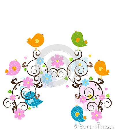 Cute birds Stock Photo