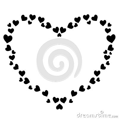 Cute black heart shaped frame for valentines, love romance design Stock Photo