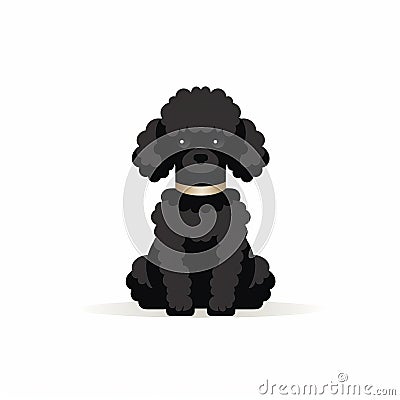 Cute Black Poodle Vector Character Illustration In Richard Serra Style Stock Photo