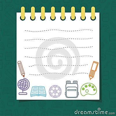 Blank Papper Illustration with Cute Icon Stock Photo