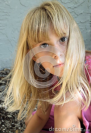 Cute Blond Girl Stock Photo