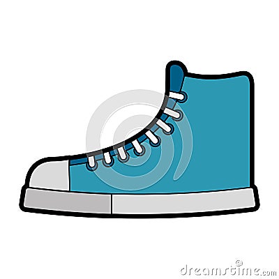 Cute blue boot cartoon Vector Illustration