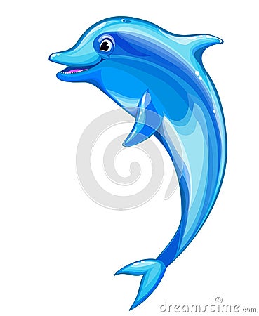 cute blue dolphin Vector Illustration