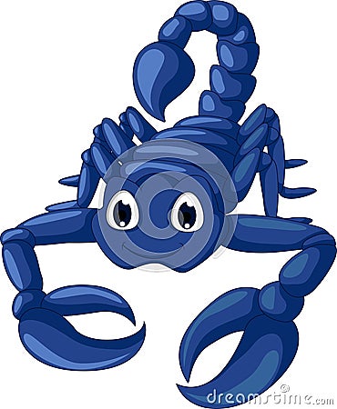 Cute blue scorpion cartoon Stock Photo