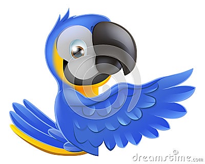 Cute blue and yellow parrot Vector Illustration
