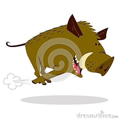 Cute boars or warthog character with acorn. Vector illustration Vector Illustration