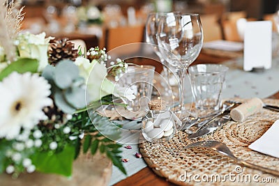 Cute bonbonniere for the wedding guests with candy Stock Photo