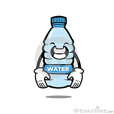 Cute bottle cartoon character. mineral water mascot Vector Illustration