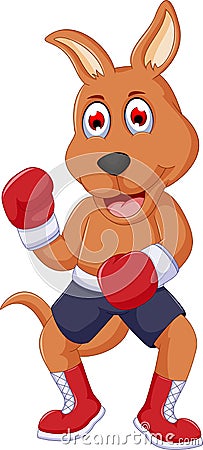 Cute boxing kangaroo cartoon Stock Photo