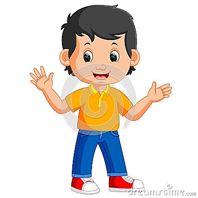 Cute boy cartoon good posing Vector Illustration