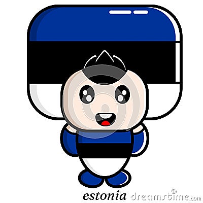 Cute boy country flag estonia Vector Illustration