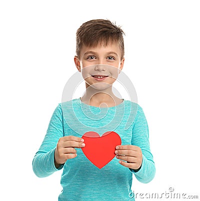 Cute boy with decorative heart Stock Photo