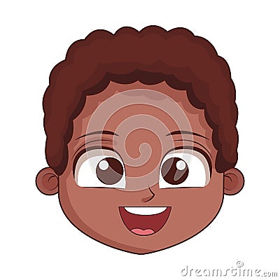 Cute boy face cartoon Vector Illustration