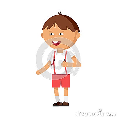 Cute boy have fun in white background. Vector Illustration