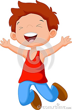 Cute boy jump Stock Photo