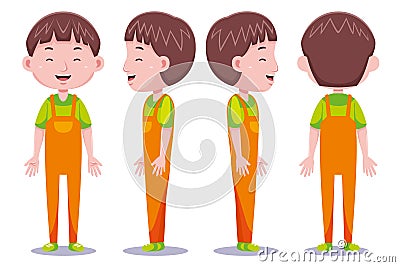 Cute boys character in different poses 02 Cartoon Illustration