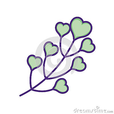 cute branch leaves Vector Illustration