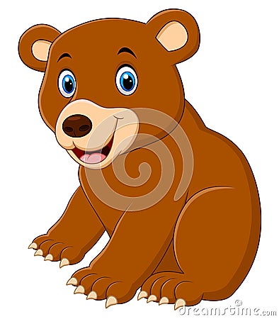 Cute brown bear cartoon Vector Illustration