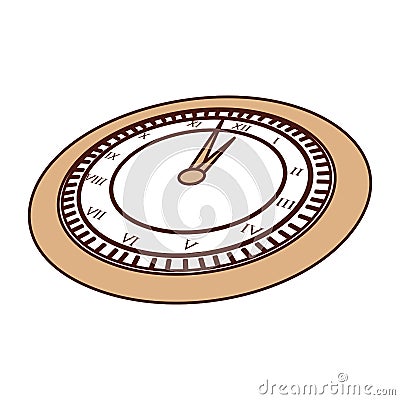 Cute brown clock cartoon Vector Illustration