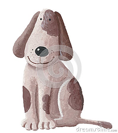 Cute brown dog Cartoon Illustration