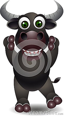 Cute buffalo cartoon Cartoon Illustration