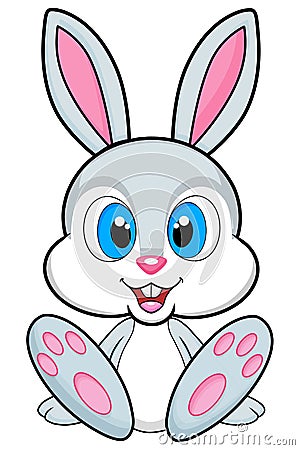 Cute bunny illustration on white background. PNG available Stock Photo