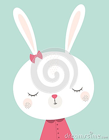 Cute bunny rabbit Vector Illustration