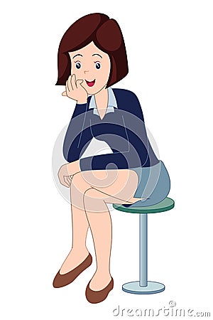 Cute business woman Vector Illustration