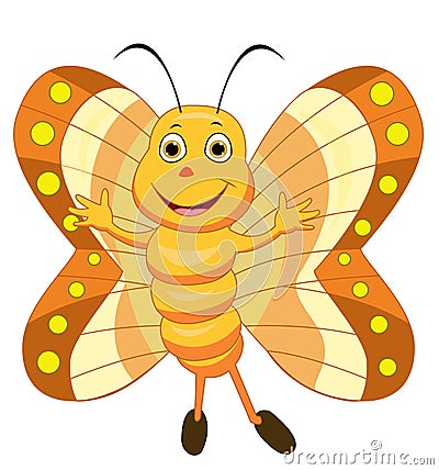 Cute Butterfly Cartoon Vector Illustration