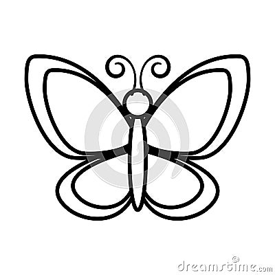 Cute butterfly flying icon Vector Illustration