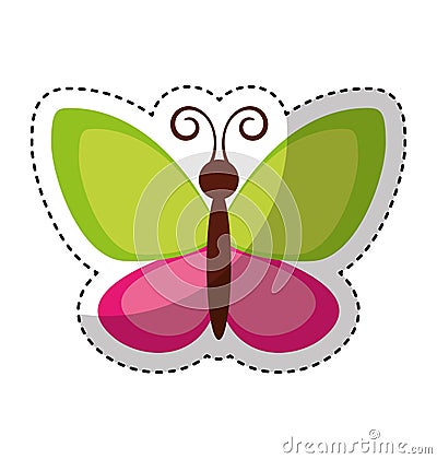 Cute butterfly flying icon Vector Illustration
