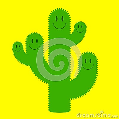 Cute cactus family Vector Illustration