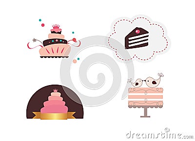 Cute cakes Vector Illustration