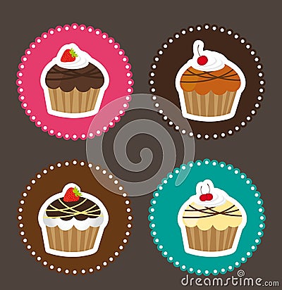 Cute cakes Vector Illustration