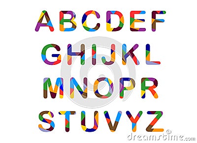 Cute candy-colored alphabet Stock Photo