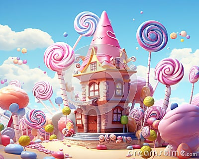 The cute candyland generative fantasy is a small candyland fantasy. Stock Photo