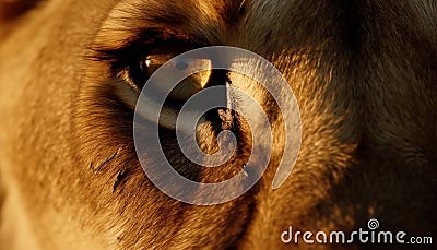 Cute canine snout, whiskers and nose staring at camera outdoors generated by AI Stock Photo