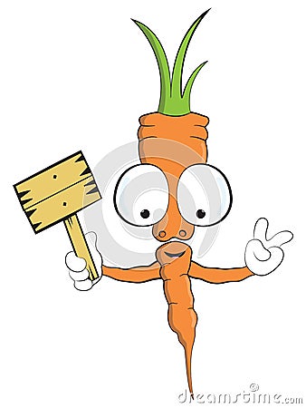 Cute carrot cartoon Mascot vector illustration vegetable character Vector Illustration