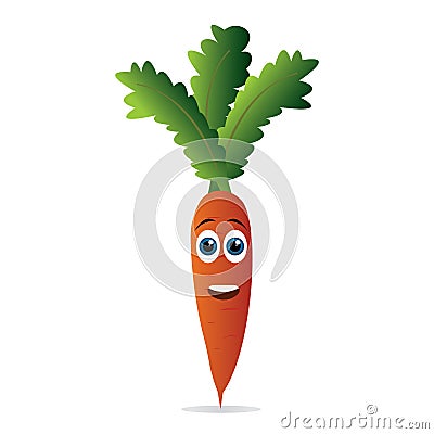 Cute carrot illustration isolated on white Vector Illustration