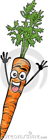 Cute carrot vegetable cartoon illustration Vector Illustration