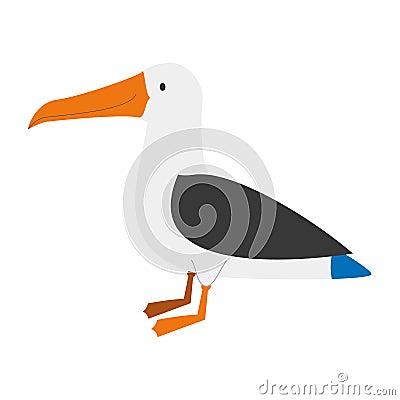 Cute cartoon albatross vector illustration Vector Illustration