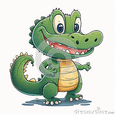 Cute Cartoon Aligator Character Stock Photo