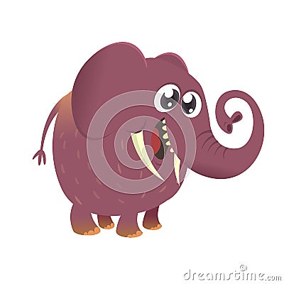 Cute cartoon baby elephant icon. Vector illustration with simple gradients Vector Illustration