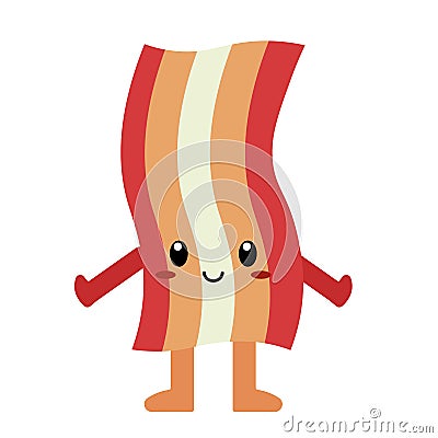 Cute cartoon bacon isolated Stock Photo