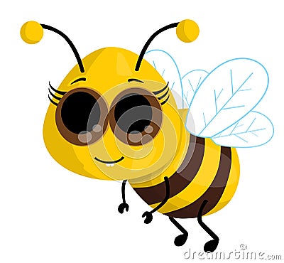 Cute cartoon bee Vector Illustration