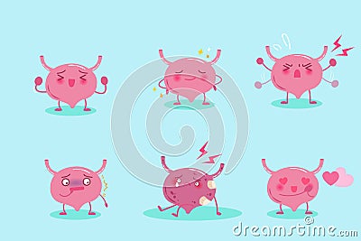 Cute cartoon bladder Vector Illustration