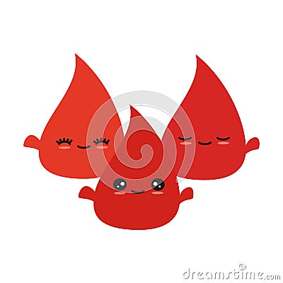 Cute cartoon blood donation vector concept illustration with drops Vector Illustration