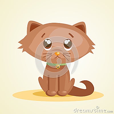 Cute cartoon cat Vector Illustration